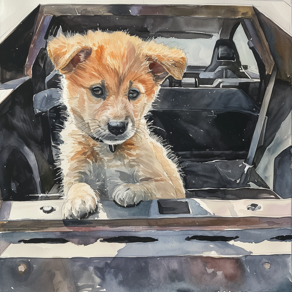 Puppy Co-Pilot - 12x12 Print